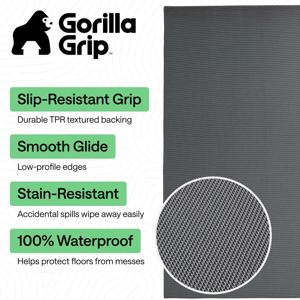 GORILLA GRIP Office Chair Mat for Hard Floors, Under Desk Rug, 46x34 Gray - Image 2