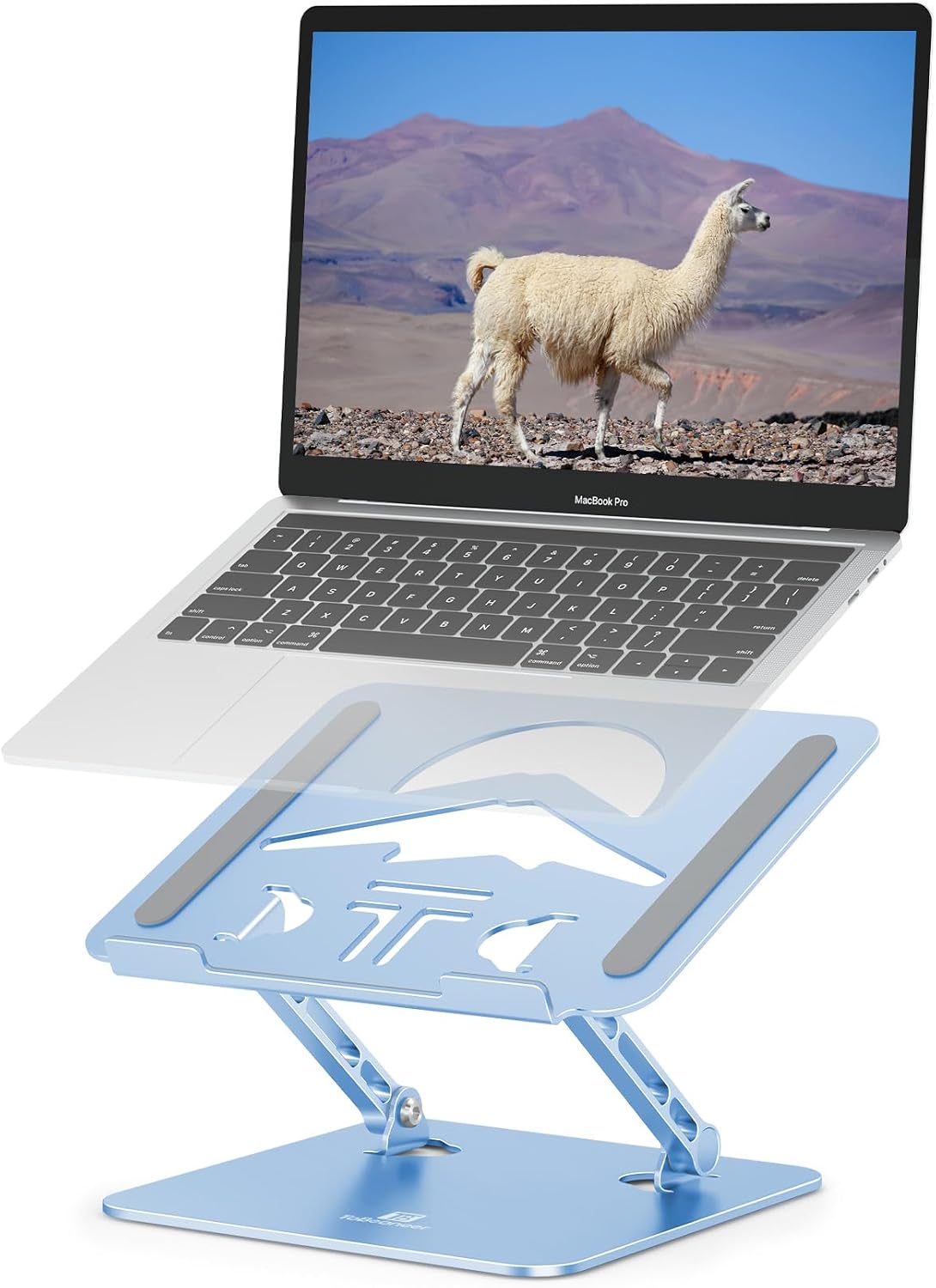 Z-Shaped Laptop Stand for Desk Fits 10"-16" Notebook, Sky Blue - Image 9