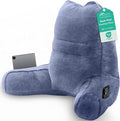 Sasttie Reading Pillow for Bed, Back Pillow for Sitting Up, Grey Purple | 21" Backrest Support Cushion for Couch, Sofa, and Floor, Dorm Essentials, OEKO-TEX, Adjustable Down Alternative Fill by SASTTIE