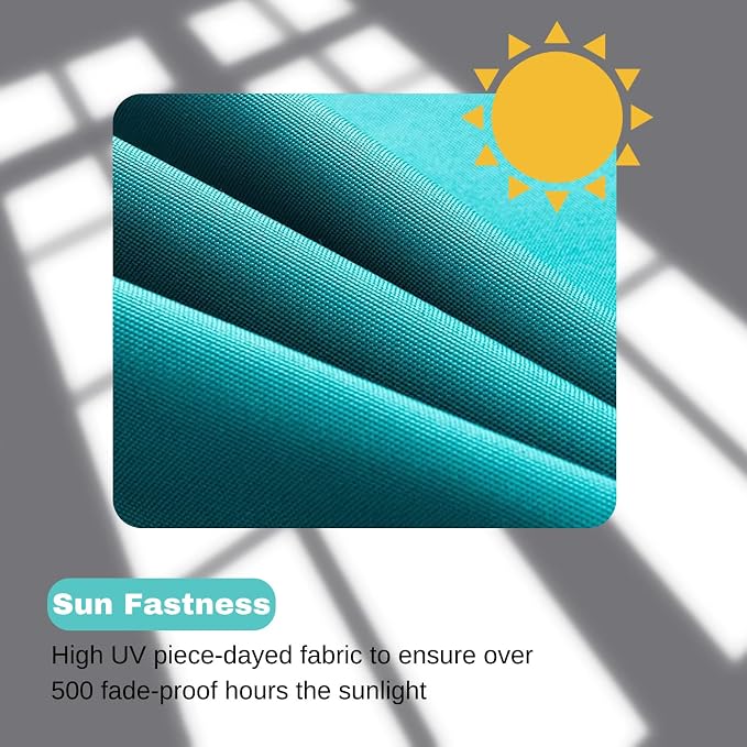 idee-home Outdoor Chair Cushions Set of 4, 19" x 19" D-Shaped | Thick Outdoor Seat Cushions Waterproof Patio Furniture with Ties Dining Pads - Image 7