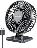 Gaiatop USB Desk Fan, Personal Portable Quiet Small Table Desktop fan | Powerful Mini 3 Speeds, Adjustable Head, for Cooling Home Office Car Summer Travel Gifts Black by GAIATOP