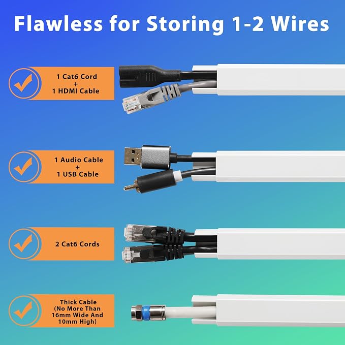 66in Cord Covers for Wires on Wall, Beige Wall Cord Hider Hide Cords | Wire Covers for Cords Kit, TV Cable Hider Wall Kit, Easy to Install Cord Cover, Cable Management Wall 4XL16.5inW0.86inH0.43in - Image 3