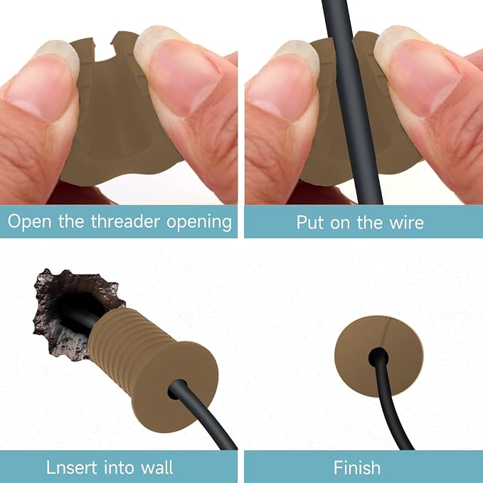 Starlink Cable Routing Kit,Starlink Cable Installation Kit,Starlink Mounting Accessories,2* Grommets, 1" Spade Drill Bit, 5/16" Drill Bit, 15 Wall Clamps,13" Cable Sleeve (Brown) - Image 5