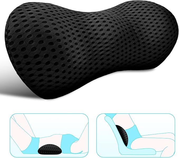 Lumbar Support Pillow for Office Chair, Memory Foam Lumbar Pillow for Lower Back Pain Relief (Black) by Relaxedcomfortablebreathab