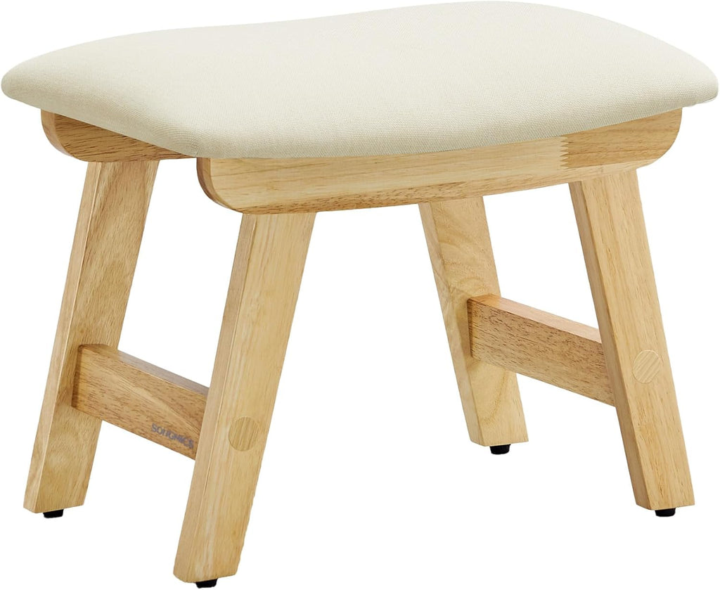 SONGMICS Foot Stool Ottoman, Padded Foot Rest Under Desk, Solid Wood Frame by SONGMICS