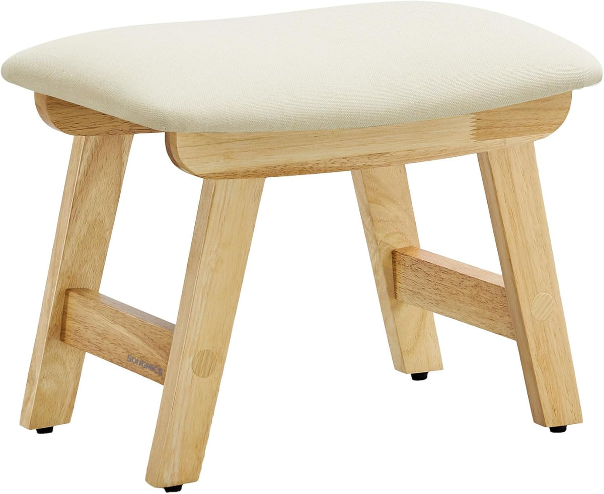 SONGMICS Foot Stool Ottoman, Padded Foot Rest Under Desk, Solid Wood Frame by SONGMICS