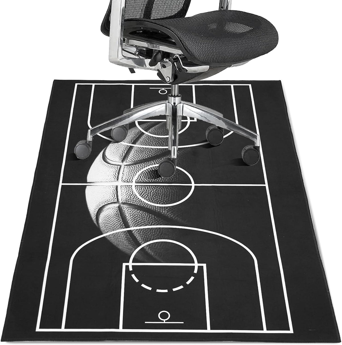 Gaming Chair Mat for Hardwood Floor 36"X 48" Heavy Duty Office Desk Chair Rug for Under Game Rolling Chairs Computer Decor Protect Mats Low Pile Non-Slip Rubber for Carpet & Tile Floor-Basketball by Wruzbxcn