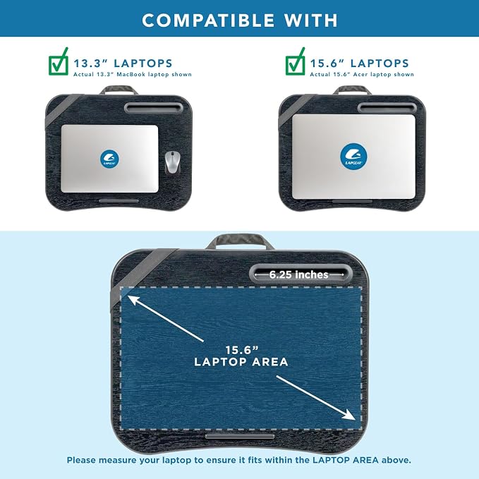 LAPGEAR Designer Lap Desk – Gray Argyle, 2-Pack with Storage Basket - Image 4
