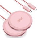 MagSafe 25W Magnetic Wireless Charger Fast Charging Pad for iPhone | Compatible with iPhone 17 17e 16 15 14 Pro Max Google Pixel 10, Slim Compact, For Desk Bedside Travel, Pink - 2Pack by Unknown