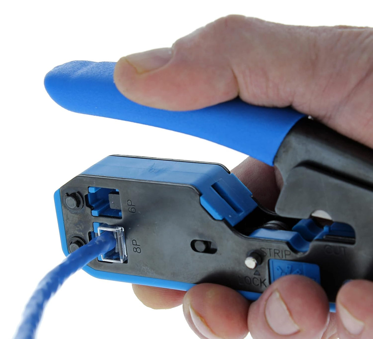 IDEAL Electrical 33-396 Data/Voice Modular Plug Crimp Tool Kit, Crimping Tool for CAT3/5e/6 Cables, RJ-45 (8P8C) & RJ-11 (6P6C, 6P4C, 6P2C) w/ 20 Plugs - Image 6