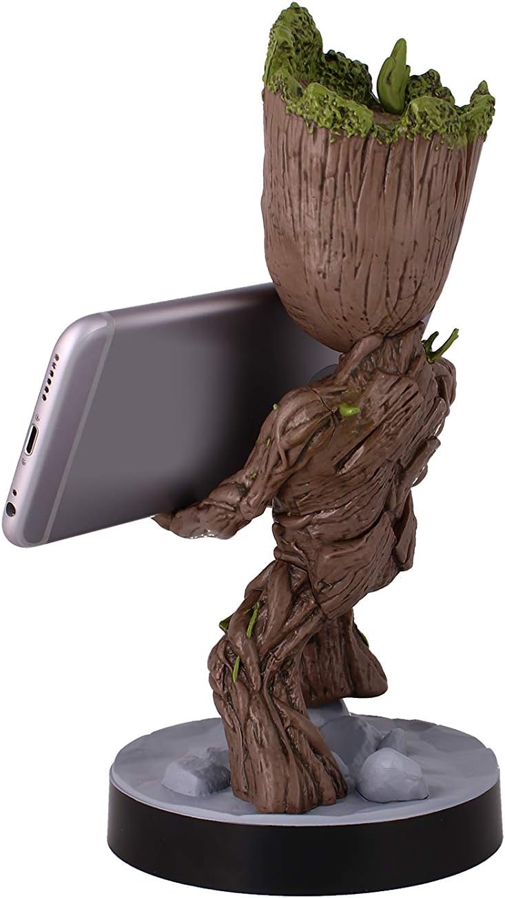 Exquisite Gaming: Guardians of The Galaxy: Toddler Groot - Original Mobile Phone & Gaming Controller Holder, Device Stand, Cable Guys, Marvel Licensed Figure, Black - Image 5
