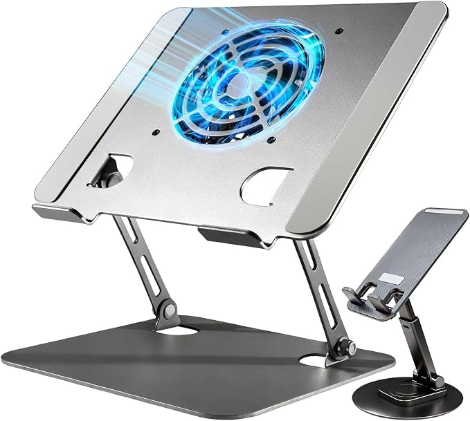 Laptop Stand for Desk, Laptop Riser with Active Cooling Fan, Widely Compatible with MacBook and Other Computer Accessories、Computer Stand for Laptop by Unknown