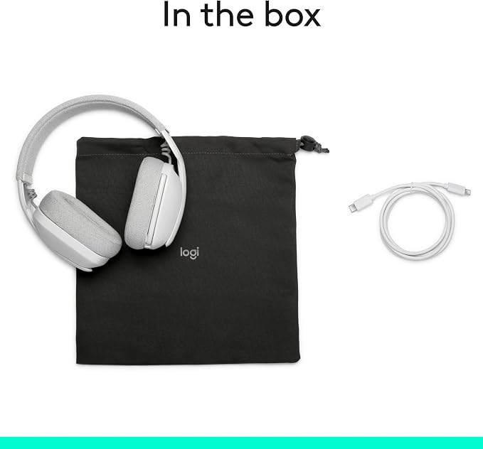 Logitech Zone Vibe 100 Wireless Over Ear Headphones - Off White | Lightweight, over ear, advanced multipoint Bluetooth, works with Teams, Google Meet, Zoom, Mac/PC - Image 12