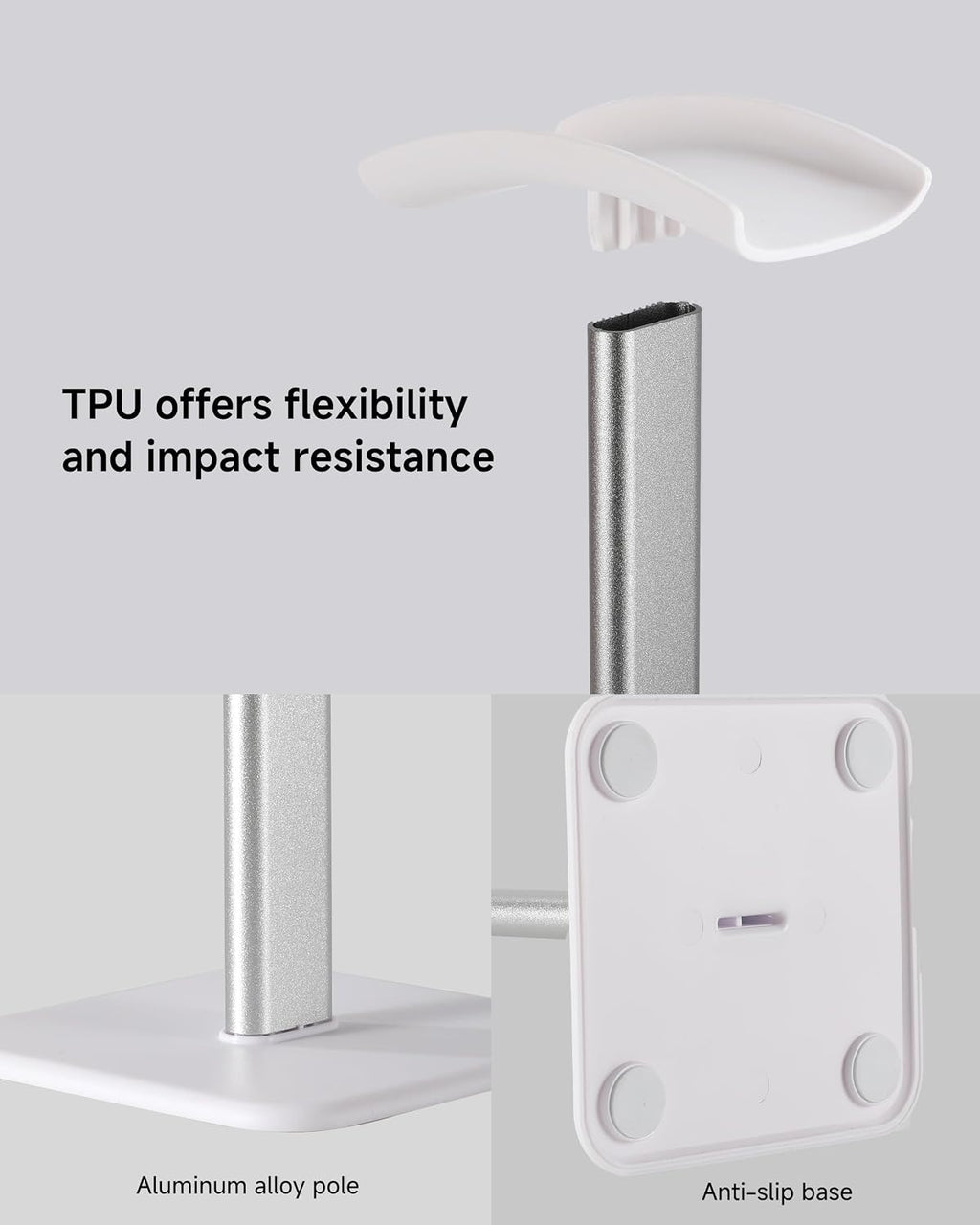 Sleek Modern Headphone Stand for Desk - Easy Assembly & Disassembly - Exquisite Craftsmanship Headset Holder for All Type PC Wireless Gaming Headset (White) - Image 7