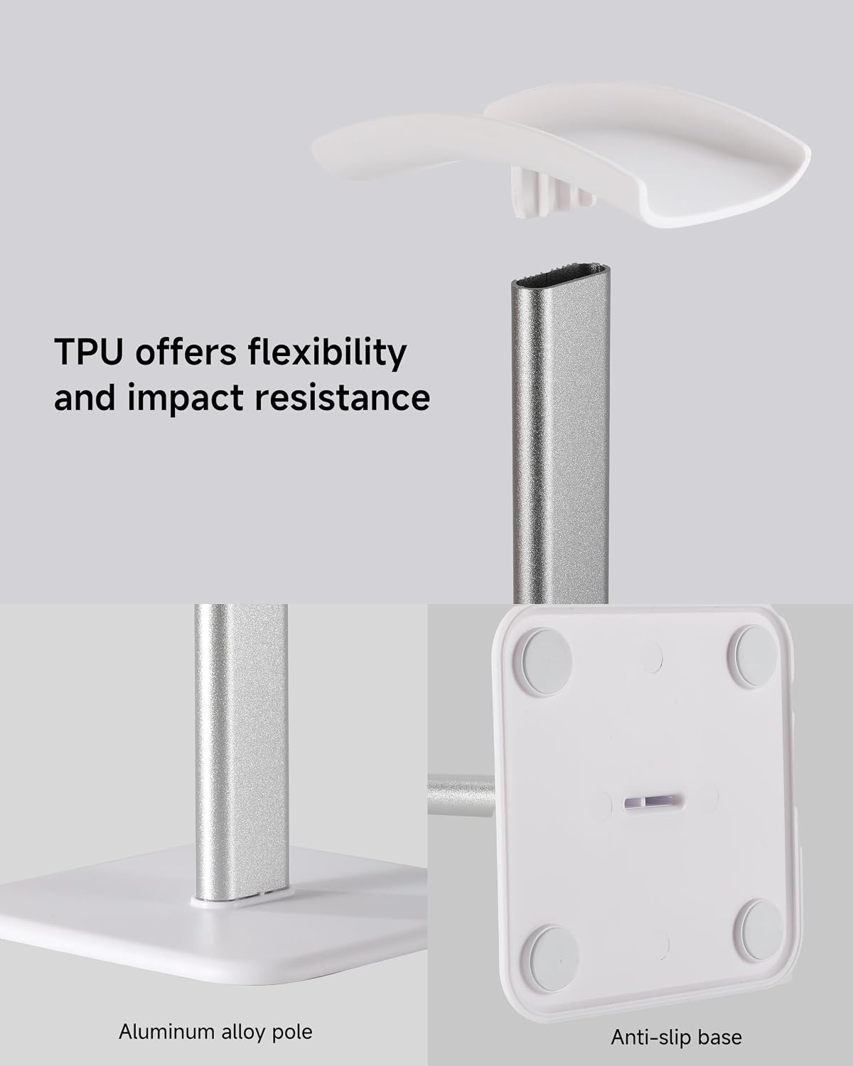 Sleek Modern Headphone Stand for Desk - Easy Assembly & Disassembly - Exquisite Craftsmanship Headset Holder for All Type PC Wireless Gaming Headset (White) - Image 7