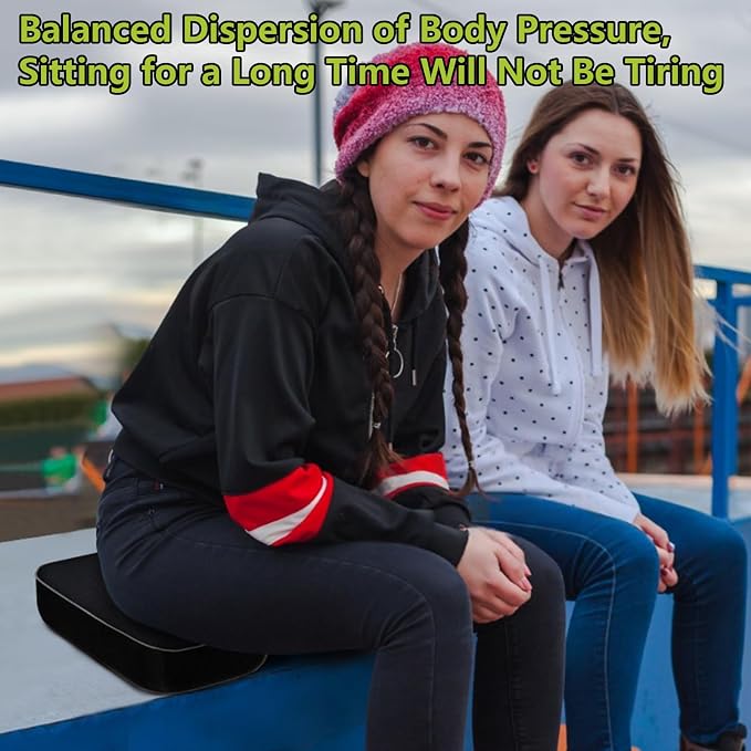 Stadium Seat Cushion for Bleachers, 2-in-1 Reversible Soft & Firm | Bleacher Cushion with Memory & High-Density Foam, Ergonomic Non-Slip Design, Portable for Indoor & Outdoor Sports, Events - Image 7