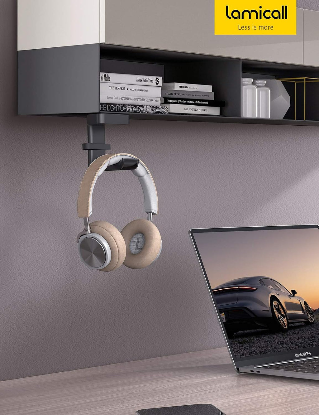 Lamicall Headphone Stand Adhesive Rotatable Headset Earphone Hanger Hook - Image 7