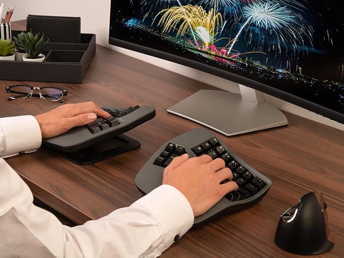 KINESIS Advantage360 Professional Split Ergonomic Keyboard - Bluetooth | Quiet Mechanical Switches | Fully Programmable Open Source | Contoured Shape | Adjustable Tenting | Backlit - Image 2