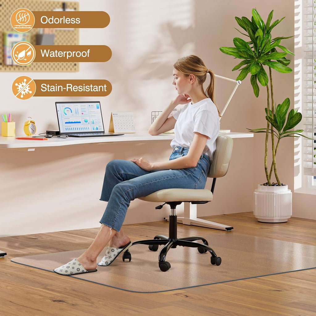 Office Chair Mat for Hardwood Floor, 46" x 60" Clear Plastic - Image 6