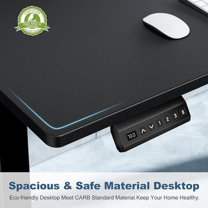 DUMOS 40 Inch Electric Standing Desk, Memory Adjustable Home Office Desk | Sit Stand Up Desk for Work Home Office,Adjustable Desk, Rising Computer Table with Splice Board,Cable Management,Hook,Black - Image 6