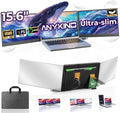 15.6" Laptop Screen Extender, Dual 1080P FHD IPS Portable Monitor for 13-17.3" Laptops, Plug and Play Triple Screen with USB-C HDMI, 300 Nits, 100% sRGB, Built-in Speakers for Work, Travel, Gaming by AnykingOfficial
