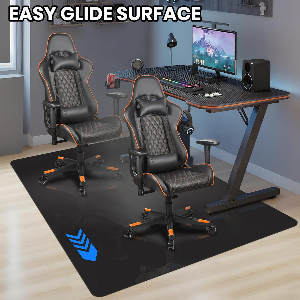 Black Office Chair Mat for Hardwood Floor, 48 x 60 In Desk Floor Protector - Image 7