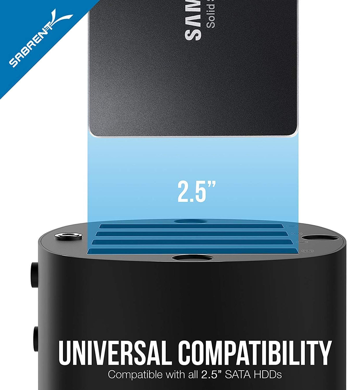 SABRENT USB 3.0 4-Bay 2.5in SATA SSD/HDD Docking Station, Fan (DS-4SSD) - Image 4