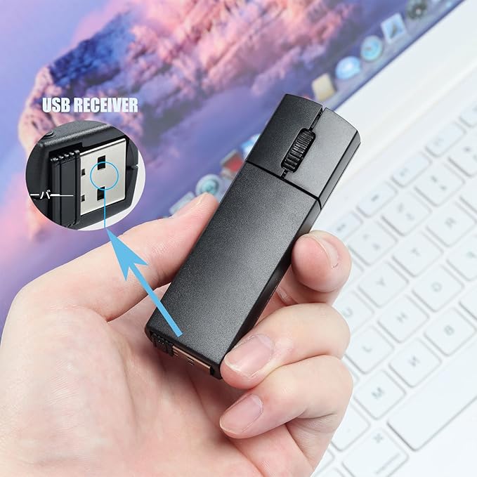 elec Space Wireless Mini Finger Mouse - Silent Dual-Mode Bluetooth & 2.4GHz, Ergonomic Portable PC Mice with Case, Compatible with MacBook and Chromebook - Image 3