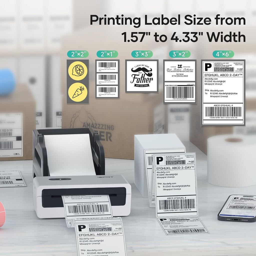 iDPRT Thermal Label Printer, Bluetooth 4x6 Shipping Label Printer, White - Image 5