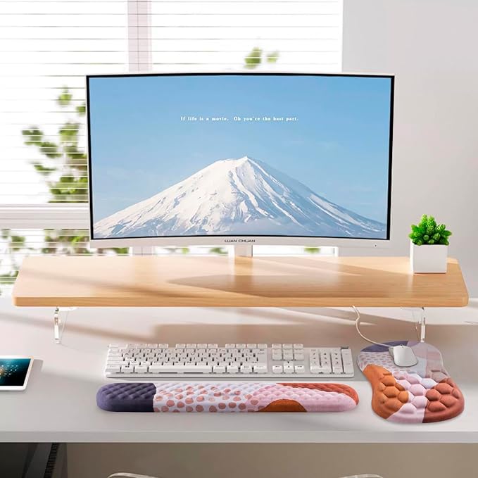 Ergonomic Mouse Pad & Keyboard Wrist Rest Set, Memory Foam | Memory Foam Wrist Cushion, Non-Slip PU Base, Massage Design, Relieves Wrist Pressure for Work, Gaming & Office Use,Boho - Image 6