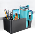 OOKUU 3-in-1 Desk Organizer - Large Desk Cup Holder Clamp, Pencil Holder and Phone Stand - Detachable Anti-Spill Table Cup Holder, Office & PC Gaming Desk Accessories for Cup, Phone and Pen (Black) by OOKUU