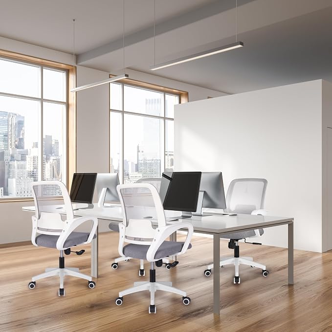 NEO CHAIR Home Office Desk Chair Ergonomic Mesh with Lumbar Support, Grey | Comfortable Mesh Support, Adjustable Height, 360° Swivel and Smooth Casters Designed for Long Hours of Work or Study - Image 6