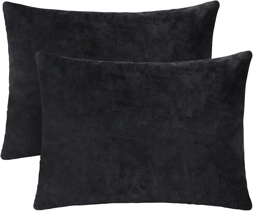 1 MIDDLE ONE 2 Pack Small Pillow, 16 X 12 Inches, Memory Foam Mini Pillow for Travel, Camping, Sleeping, Nap and Neck, Knee, Lumbar Support, Tiny Cushion for Pet, Dogs (Black) by 1MIDDLEONE