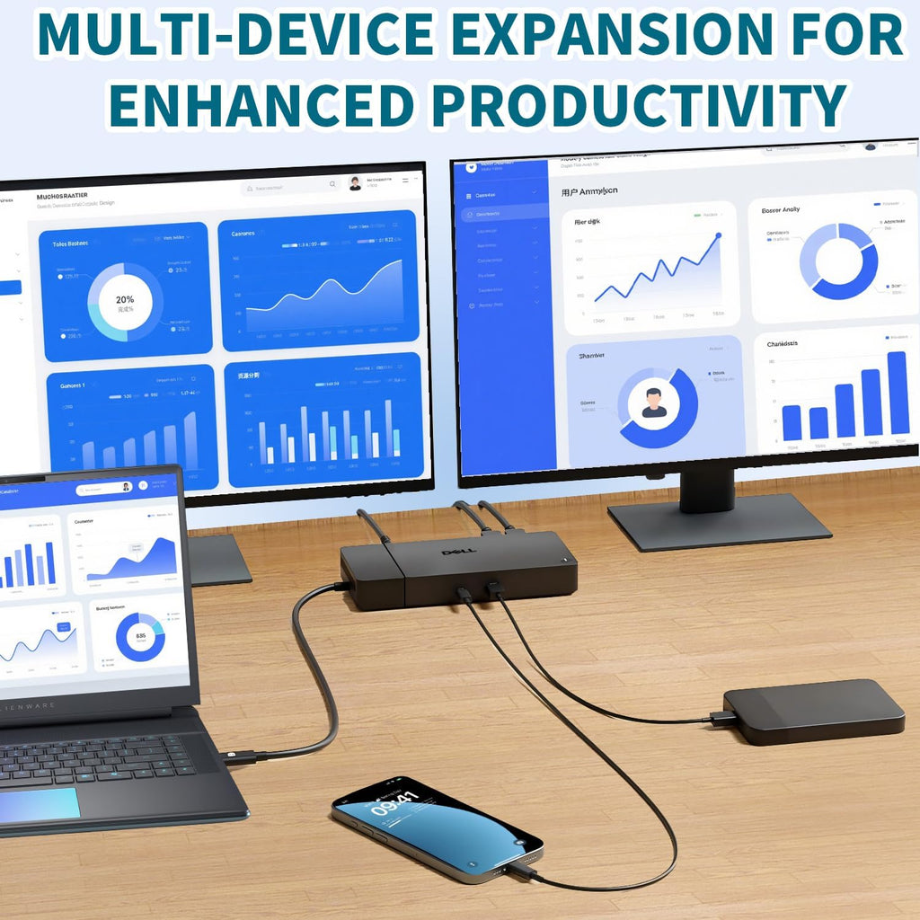 Dell WD19 130W Docking Station, HDMI/Dual DisplayPort, Dell Docking Station with 90W Power Delivery, Dual Monitor Support,Bundle with 130W Adapter, HDMI/DP Cables (Renewed) - Image 6