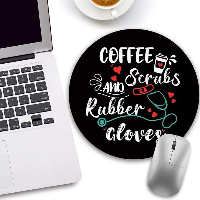 Funny Work Mouse Pad, Small Round Mousepad for Desk, Laptop | Mini Travel Wireless Mice Pad for Computer, Office Accessories, Coworker Gifts, 8.6 x 8.6 inch - Image 2