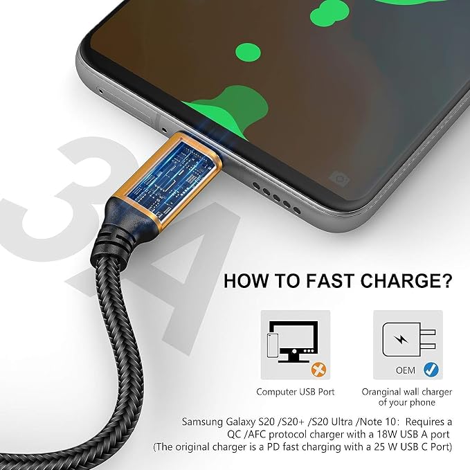 Short USB C Cable 1ft, 5 Pack Type C to USB A Cord, Braided Fast Charging | Short 1FT USB C Cable Compact Type C to USB A cord reduces clutter, perfect for desks, cars, power banks and daily charging. - Image 4