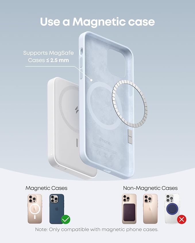 Anker 622 Magnetic Battery (MagGo), 5,000mAh Foldable Magnetic Wireless Portable Charger with Stand and USB-C Port (On The Side), Magsafe-Compatible for iPhone 16/15/14/13 Series (Pack of 2) - Image 6