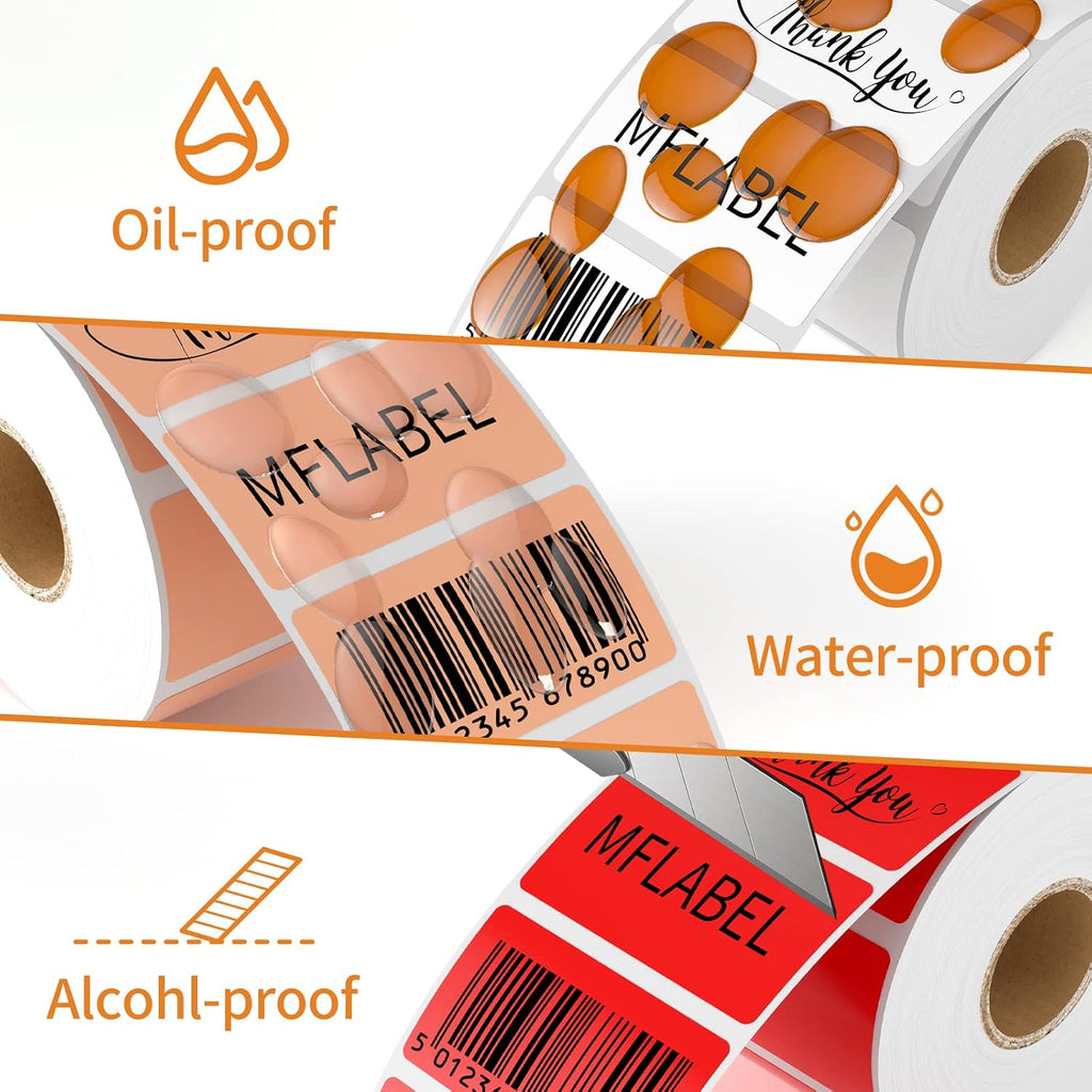 MFLABEL 12 Rolls Thermal Shipping Labels (12,000 Labels) - 2.25 x 1.25 Inch Direct Thermal Perforated Stickers for FBA, Barcode, SKU, Packaging – Compatible with Zebra, Rollo, Munbyn Thermal Printers - Image 3