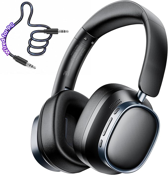 Active Noise Cancelling Headphones,78H Wireless Bluetooth Headphones,Black | Over-Ear Headset,Bluetooth 6.0,Hi-Res,Low Latency,Foldable,Built-in Microphone,Ideal for Travel,Home,Office,Cellphone,PC by Unknown