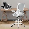 Drafting Chair Tall Office, Ergonomic Standing Desk Stool Adjustable Drafting Chair Big Tall Drafting Office Chair White by HYLONE