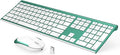 Vssoplor Wireless Keyboard and Mouse, Rechargeable Ultra Slim, Green | Quiet Full-Size Keyboard and Mouse Combo Set, for Laptop, PC, Notebook, Desktop, 2.4GHz Stable Connection, Ideal for Office by VssoPlorWirelesskeyboardMouse