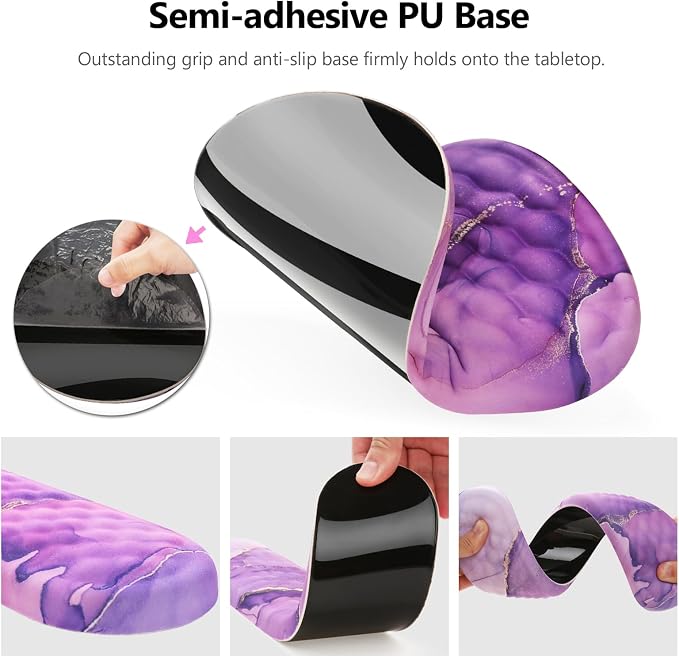 Ergonomic Mouse Pad with Wrist Support and Keyboard Wrist Rest Set | Memory Foam Wrist Cushion, Non-Slip PU Base, Massage Design, Relieves Wrist Pressure for Work, Gaming & Office Use - Image 4