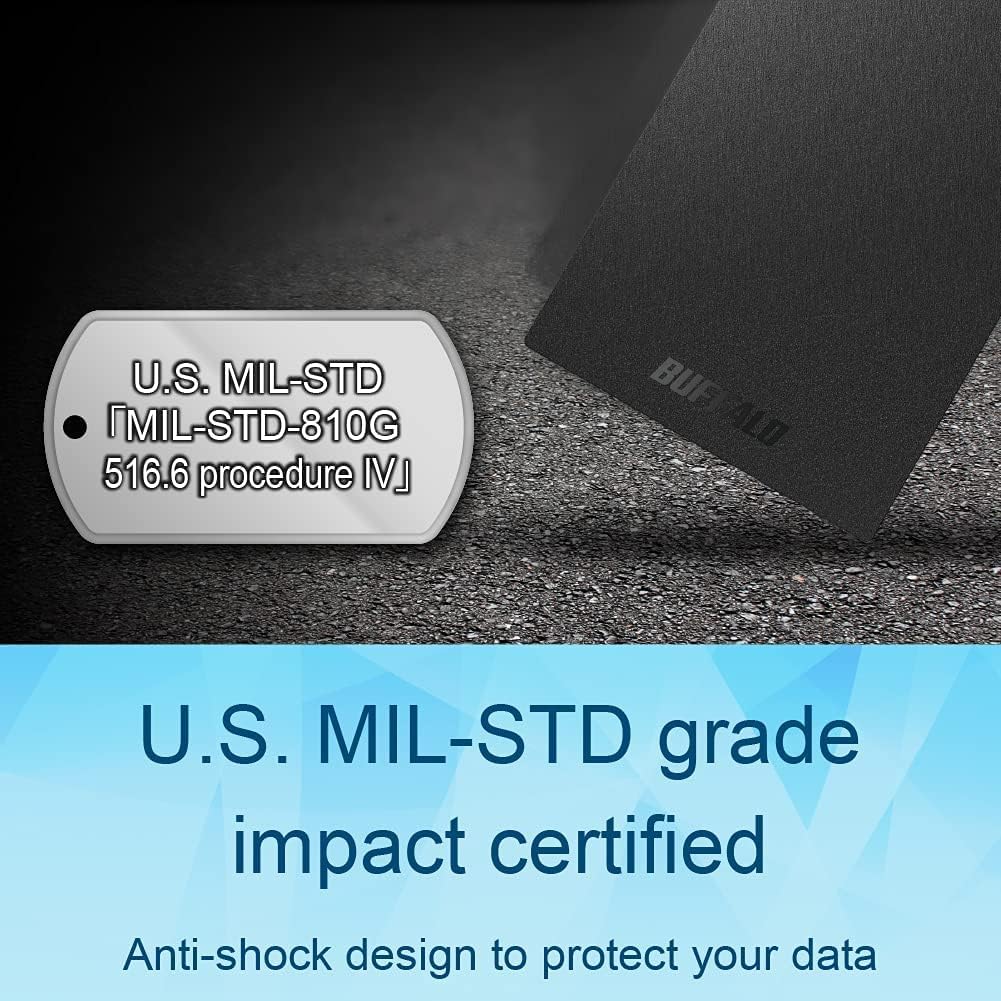 BUFFALO External SSD 500GB - Compatible with PS4 / PS5 / Windows/Mac - USB-C - USB-A - USB 3.2 - External Solid State Drive - ‎SSD-PG500U3B - Image 7