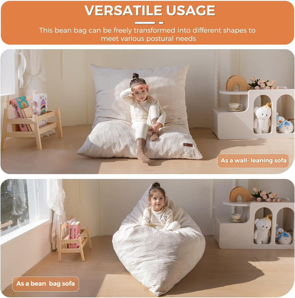 MAXYOYO 3 in 1 Kids Bean Bag Chair, Comfy Floor Sofa with Removed Cover - Image 3