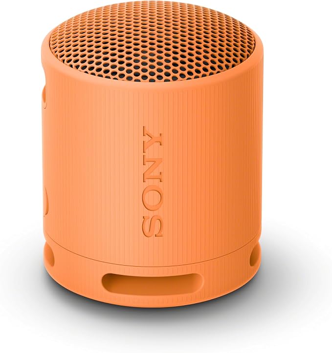 Sony SRS-XB100 Wireless Bluetooth Portable Lightweight Speaker, Orange | 16 Hr Battery, Super-Compact Travel Speaker, IP67 Waterproof & Dustproof Shower Speaker, Versatile Strap, Hands-free Calling by Unknown