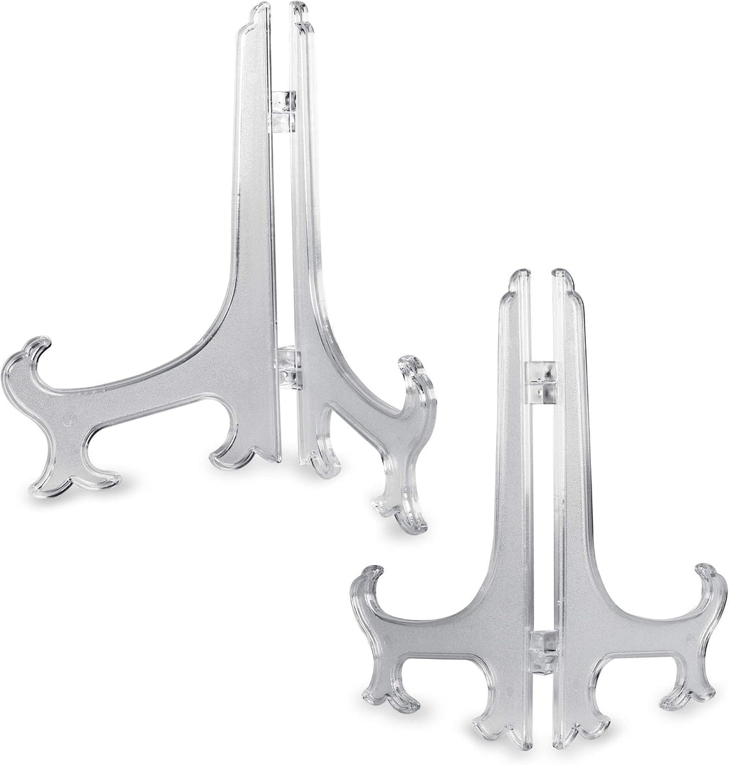 Super Z Outlet Clear Plastic Easels or Stand/Plate Holders to Display Pictures, Placecards, or Other Items at Weddings, Home Decoration, Birthdays, Tables (12 Pack) (8.5 Inch) - Image 2