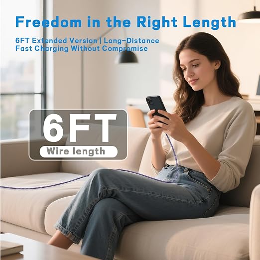 HEPU USB C to USB C Cable, 60W Fast Charging C Cord 5-Pack[3/3/3/6/6FT] | for iPhone 17 16 15 Pro Max Type C to C Cable for Samsung S25/S24 for iPad Mini/Air MacBook Pro 2022 - Image 6