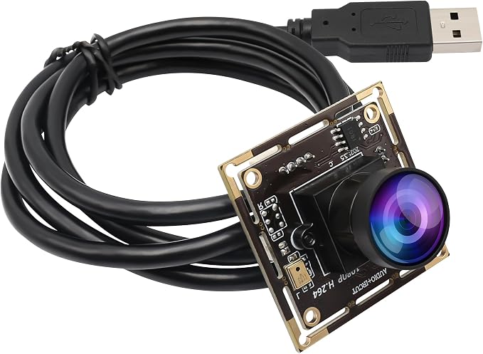 ELP H.264 1080P USB Camera Module with Microphone Wide Angle Fisheye Webcam | 170degree FHD PC Camera for Computer, UVC USB2.0 Lightburn Camera for Laser, Home Security, Embedded Machine Vision, Robotics by ELP