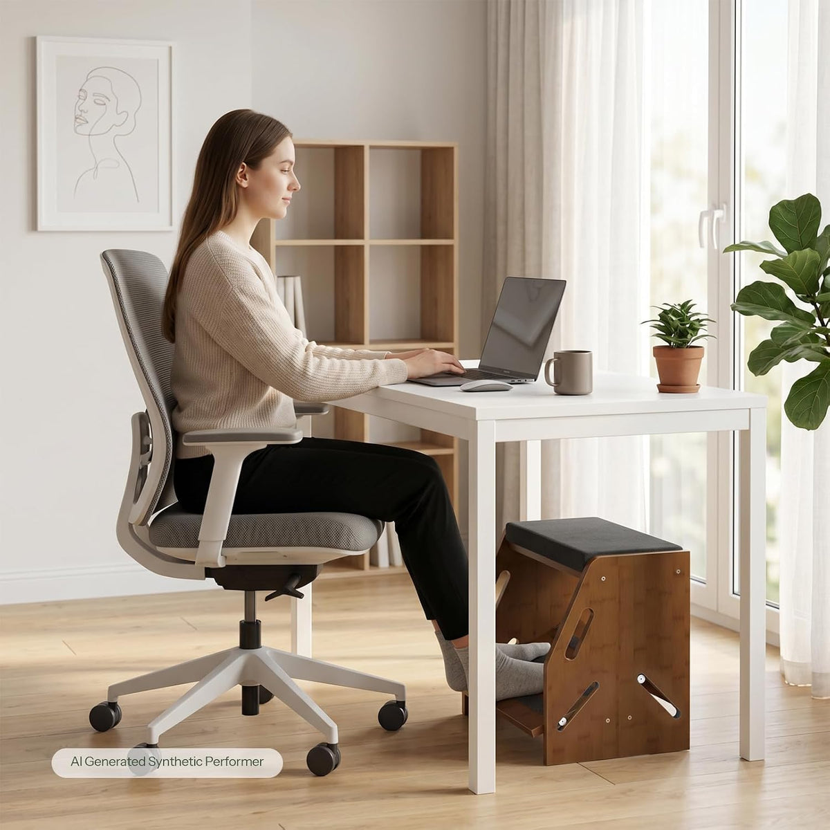 Adjustable Foot Rest Under Desk with Cushion and Non-Slip Design - Image 4
