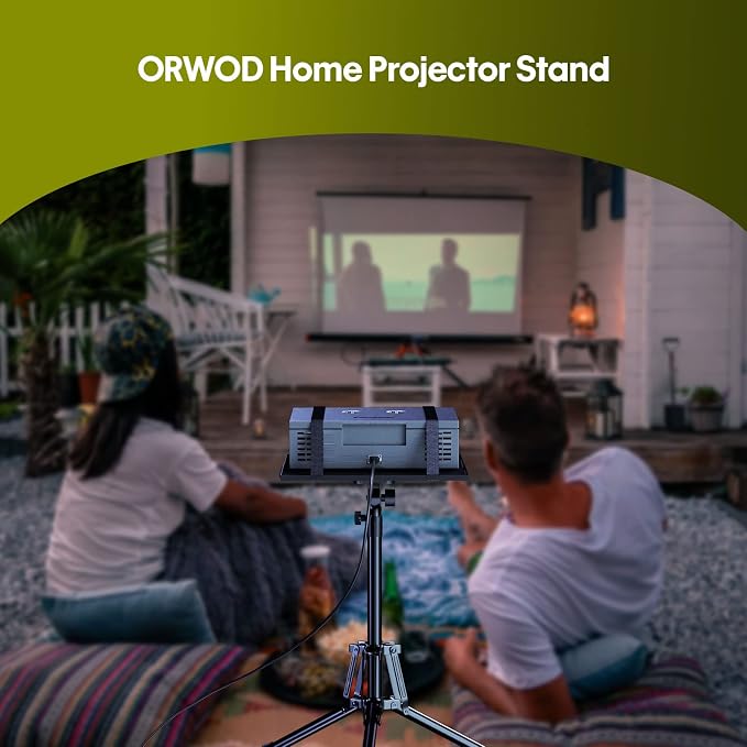 Projector Stand Tripod, Foldable Laptop Tripod with Adjustable Height | Includes Phone Holder, Mouse Tray & Carry Bag, 180° Tilt Tray for Home, Office, DJ, Studio & Outdoor Movies - Image 4